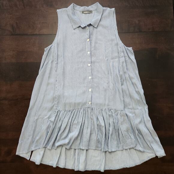 Alembika Stripe Button Down Tunic Blouse Size 4/Women's 12-14 - Picture 1 of 8